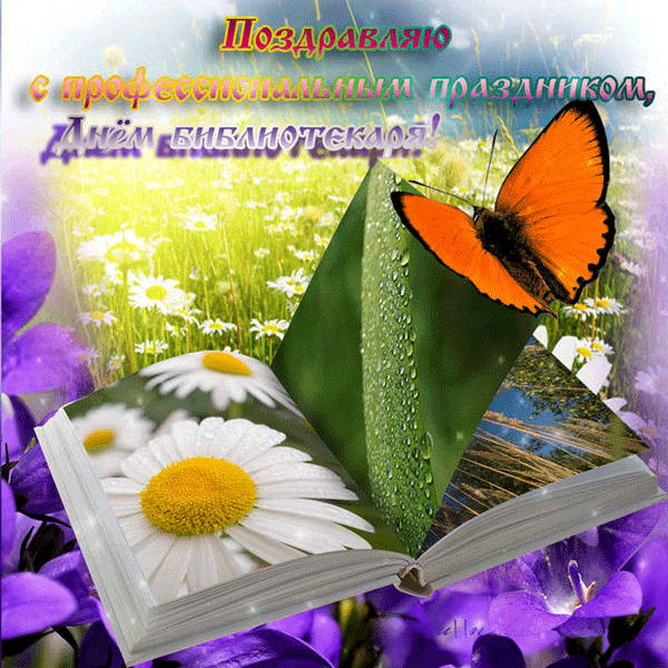 Картинки с Днем библиотекаря (145 открыток). Гифки и мерцающие открытки