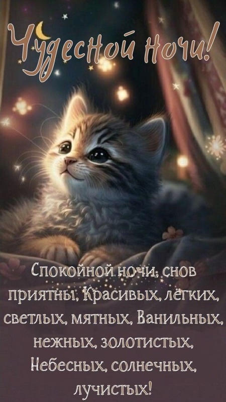 Картинки Доброй ночи красивые и прикольные. Картинки с пожеланием Доброй ночи