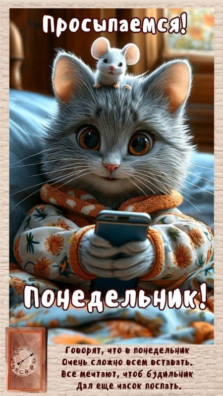 Открытки с Добрым утром понедельника (80 картинок). Прикольные картинки с добрым утром понедельника