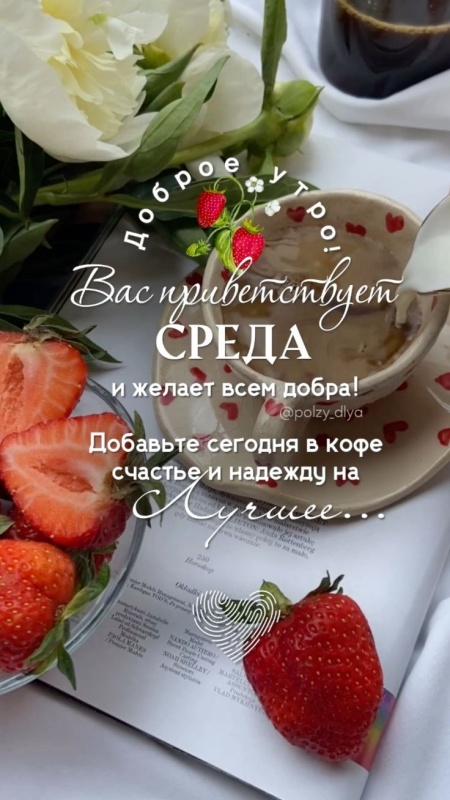 Картинки Доброе утро среды (90 открыток). Доброе утро среды - картинки с пожеланиями
