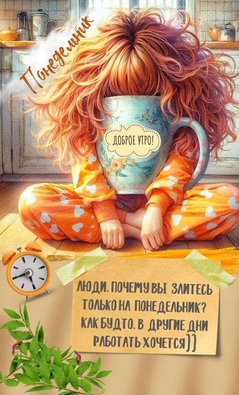 Открытки с Добрым утром понедельника (80 картинок). Прикольные картинки с добрым утром понедельника