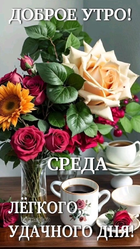Картинки Доброе утро среды (90 открыток). Доброе утро среды - картинки с пожеланиями