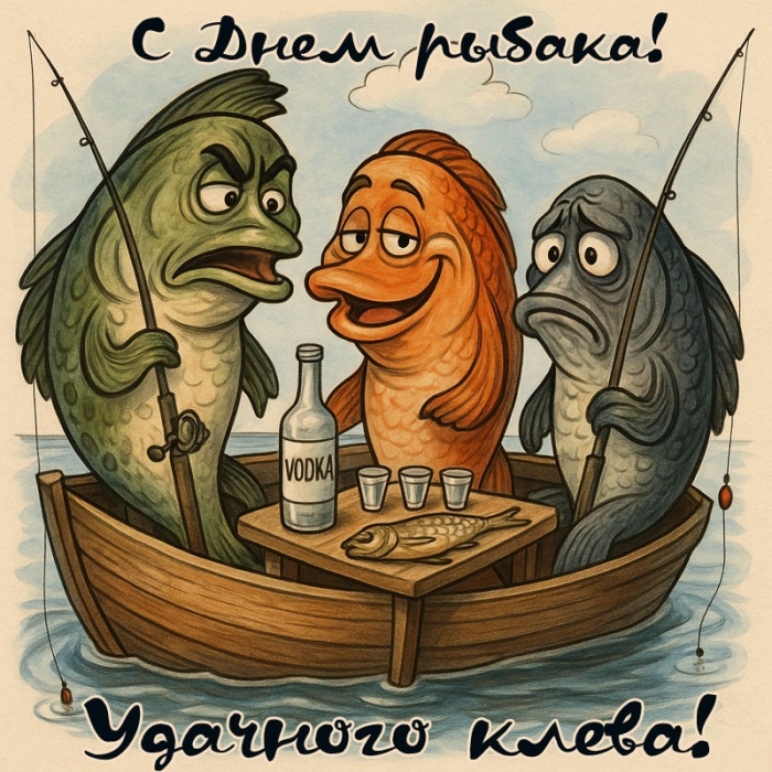 Картинки с Днем рыбака красивые и прикольные
